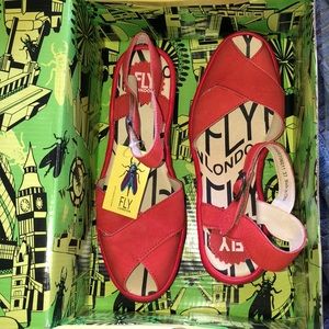 Fly London red/pink sandals